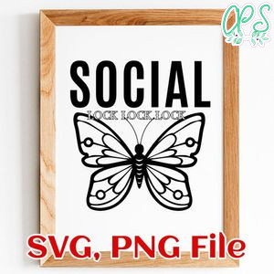 Social Butterfly SVG PNG file template