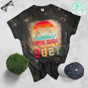 Game Over Only Child Expire 2021 Pregnancy Announcement Gift Bleached T-Shirt
