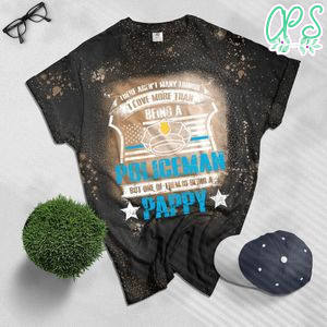 Police Grandpa T Bleached Shirt - Police Pappy Bleached Shirt