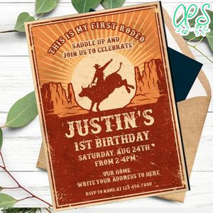 Bull Riding Invitation Customizable Template to print at home Instant Download