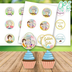 Golden Girls Birthday Cupcake Topper Digital File Printable Instant Download