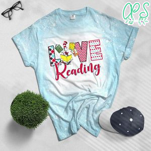 Cat In The Hat Love Reading Teacher Bleached Shirt