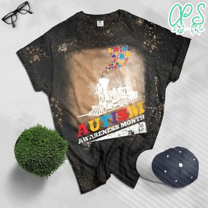 Autism puzzle train Bleached Shirt