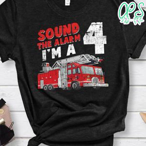 Fire Truck 4th Birthday Boy Classic Unisex Shirt