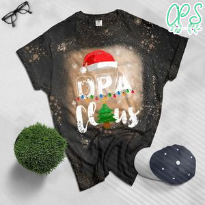 Opa Claus Christmas Lights Bleached T-Shirt