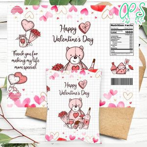 Happy Valentine's Day Chip Bag Digital File Instant Download