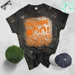 5th Grade Boo Crew Halloween Kids Bleached T-Shirt