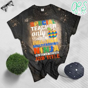 Special Education Teacher Puzzle Autism Bleached Shirt