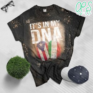 Italian And Puerto Rican DNA Mix Flag Heritage Gift Bleached Shirt