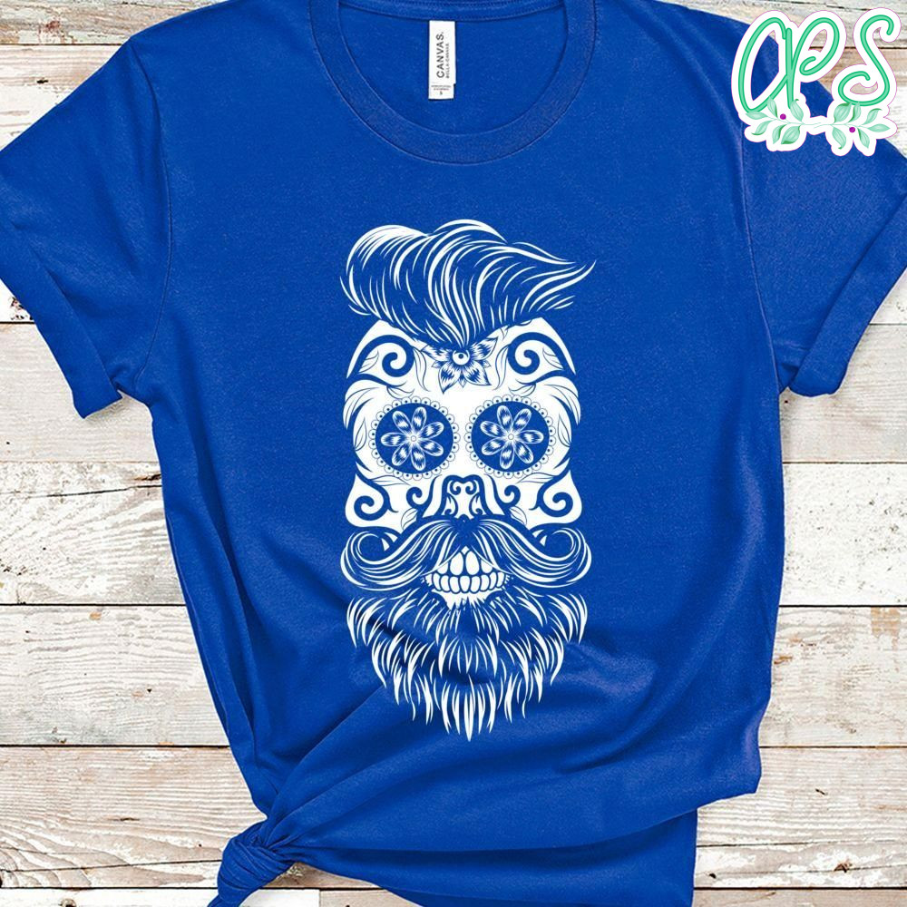 Day of The Dead Sugar Skull Beard Dia De Los Muertos Men Classic Unisex T-Shirt