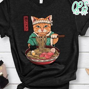 Japon Cat Neko Ramen Shirt