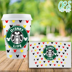 Starbucks Wrap Mickey Color PNG File template Instant Download