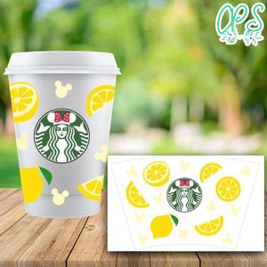 Starbucks Wrap Fruits Lemon Pattern PNG File template Instant Download