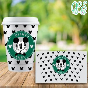Starbucks Wrap Mickey Black Pattern PNG File template Instant Download