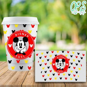 Starbucks Wrap Mickey Black Red Yellow Pattern PNG File template Instant Download