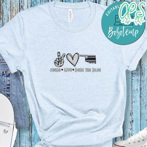 Oklahoma Back the Blue Peace Heart Love Shirt