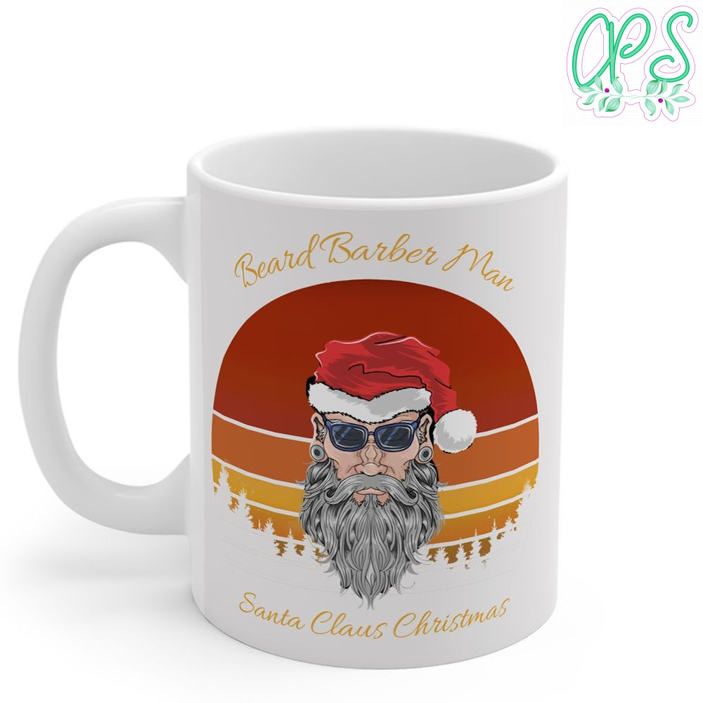 Santa Claus Christmas Beard Barber Man Sunset Mug