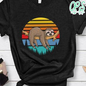 lazzy sloth retro sunset Shirt