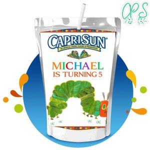 Hungry Caterpillar Capri Sun Birthday Labels Digital File Printable Instant Download