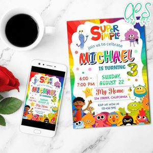 Super Simple Song Mobile Invite Customizable Template Instant Download