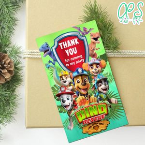 Dino Rescue Thank You Tag Customizable Template To Print At Home Instant Download