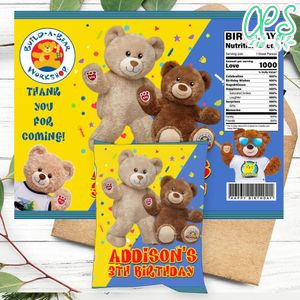 Build a bear Birthday Chip Bag Digital File Printable Instant Download