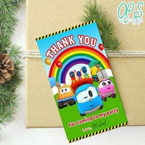 Leo The Truck Thank You Tag Customizable Template To Print At Home Instant Download