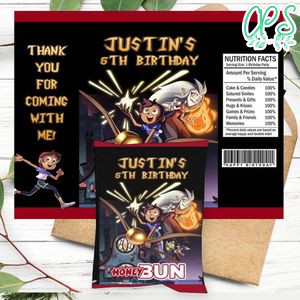 The Owl House Birthday Honey Buns Snack Bag Label Customizable Instant Download