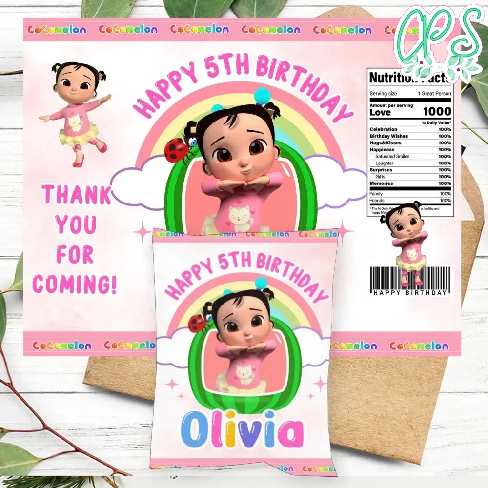 Cece cocomelon Birthday Party Chip Bag Digital File DIY | CustomPartyShirts