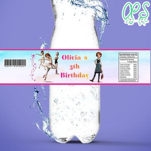 Ballerina film Bottle Label Birthday Water Bottle Label Template to Print at Home Instant Download