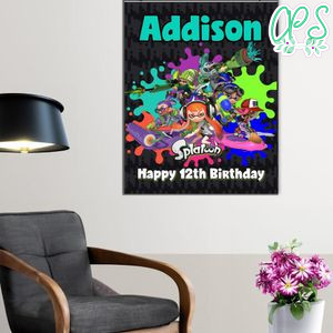 Splatoon Birthday Poster Digital File Printable Instant Download