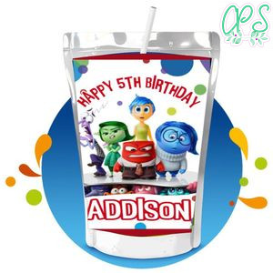 Inside out 2 Capri Sun Birthday Label Digital File Printable Instant Download