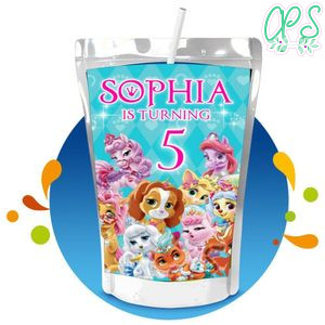 Princess palace pets Capri Sun Birthday Labels Digital File Printable Instant Download