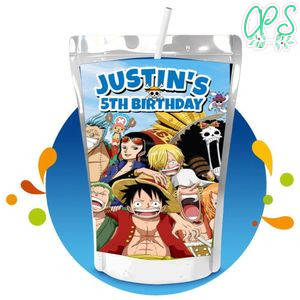 One piece Capri Sun Birthday Labels Digital File Printable Instant Download
