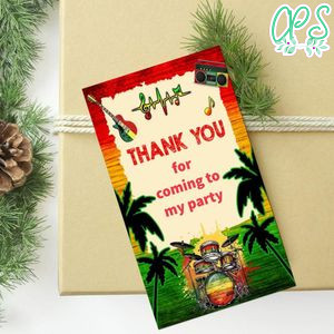Reggae Thank You Tag Customizable Template To Print At Home Instant Download