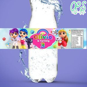 True and the Rainbow Kingdom Birthday Water Bottle Label Template to Print at Home Instant Download