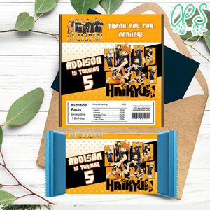 Haikyu Candy bar Label Customizable Template Instant Download