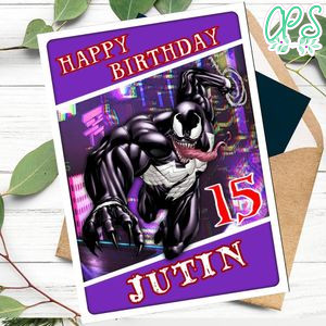 Venom Personalized Birthday Card