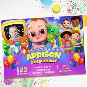 Chuchu tv Birthday Invitation with Photo Customizable Template to Print at Home Instant Download