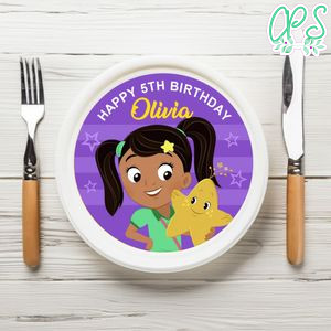 Nina's World Birthday Plate Template Customizable To Print At Home Instant Download