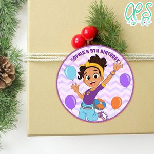 Meekah Blippi Circle Sticker Template Customizable to Print at Home Instant Download