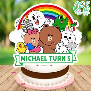 Line friends Cake Topper Template Printable Instant Download