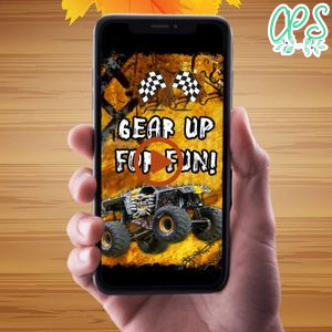 Monster trucks Video Invitation Digital Template Customizable Instant Download