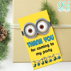 Minions Thank You Tag Customizable Template To Print At Home Instant Download