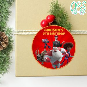 SuperKlaus Circle Sticker Template Customizable To Print At Home Instant Download