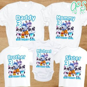 Baby Bus Panda Birthday Family Trip Vacation PNG file template