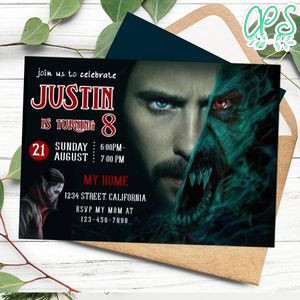 Morbius Invitation Customizable Template to Print at Home Instant Download