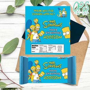 Simpson Candy Bar Label Customizable Template Instant Download