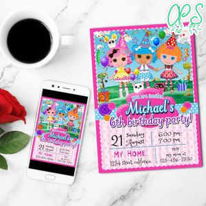 Lalaloopsy Invitation Customizable Template to Print at Home Instant Download