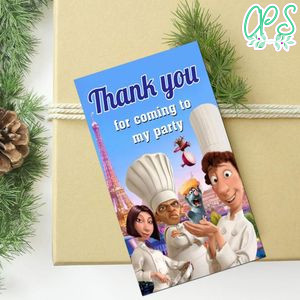 Ratatouille Thank You Tag Customizable Template To Print At Home Instant Download